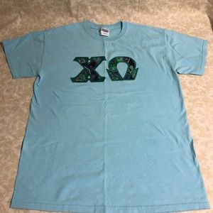 Chi Omega Teal t-shirt, Adult Medium